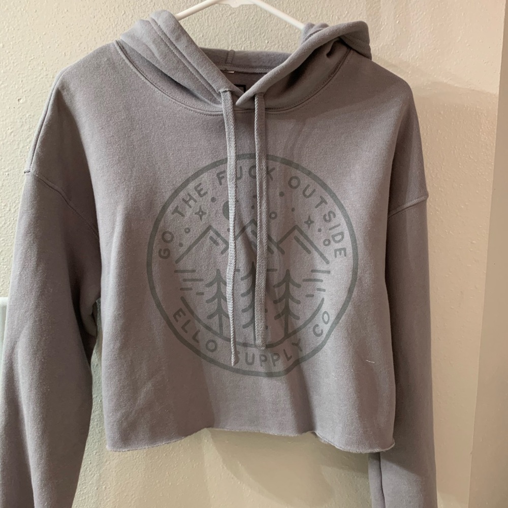 “Go the fuck outside” cropped hoodie - size xsmall